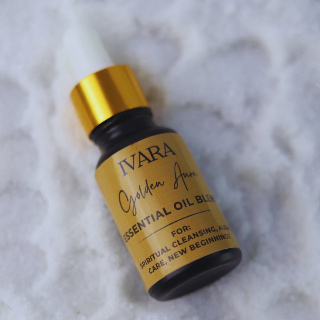 Golden Aura – Essential Oil Blend for New Beginnings, Spiritual Balance & Aura Cleansing