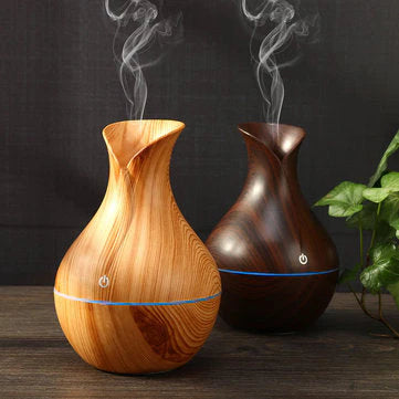 Wood-Grain Ultrasonic Aroma Diffuser - Humidifier