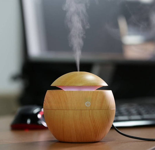 Wood-Grain LED Ultrasonic Diffuser/ Humidifier